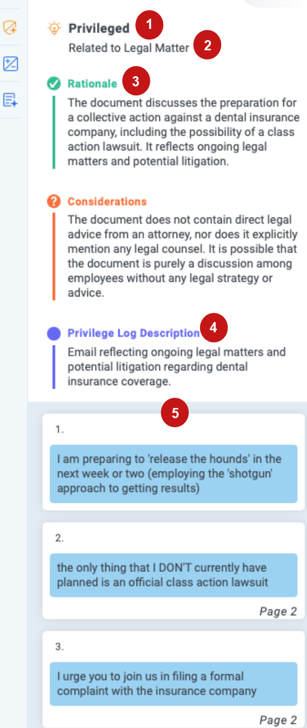 An image of the Privilege Analysis pane found within the Viewer