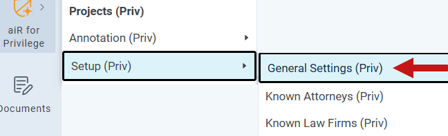 General settings in Privilege.