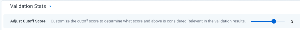 Adjust Cutoff Score slider