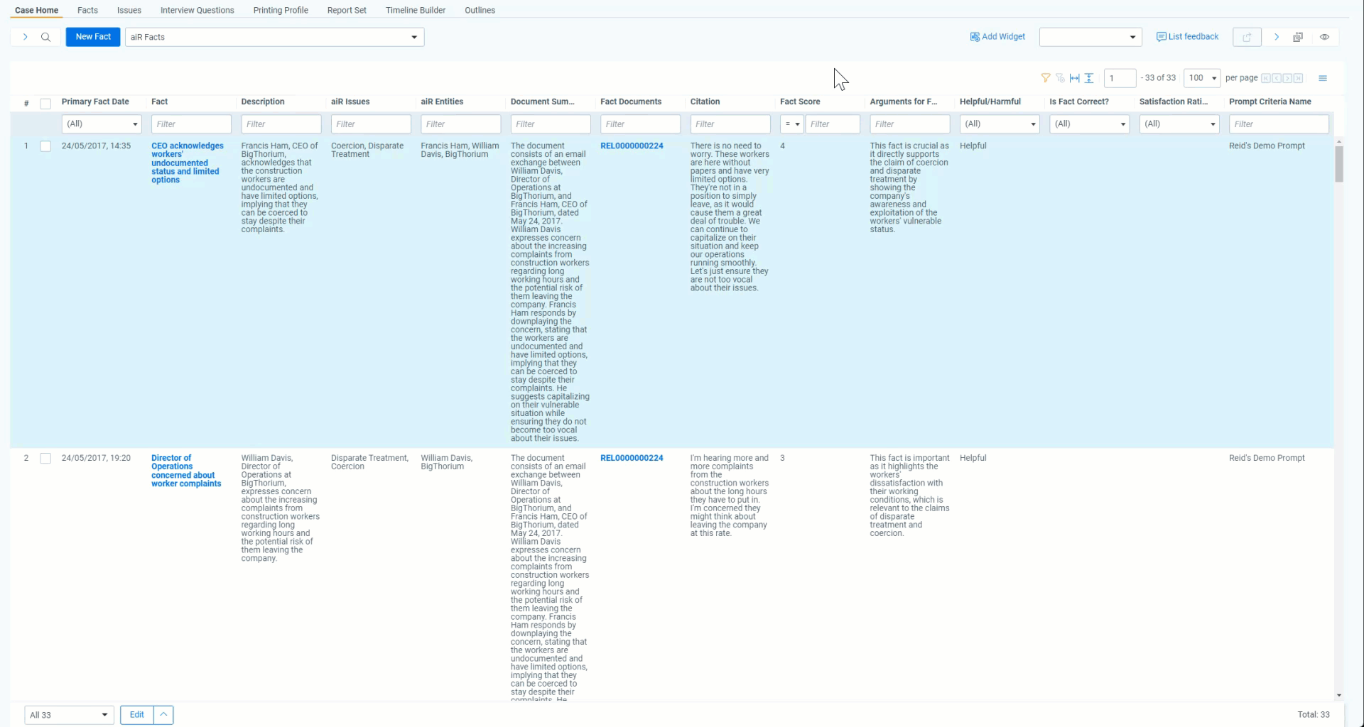 The Case Home tab is open and the user opens the Document Preview panel, changes to Extracted Text Viewer, and then hides the Document Preview panel.