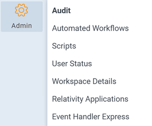 Admin tab