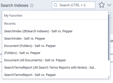 The Favorites menu which displays both a number of favorited tabs and recently visited tabs.
