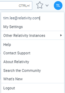 The User Settings menu