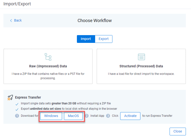 Choose workflow