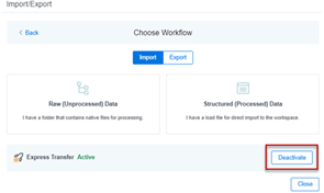 Choose Workflow with Deactivate button highlighted