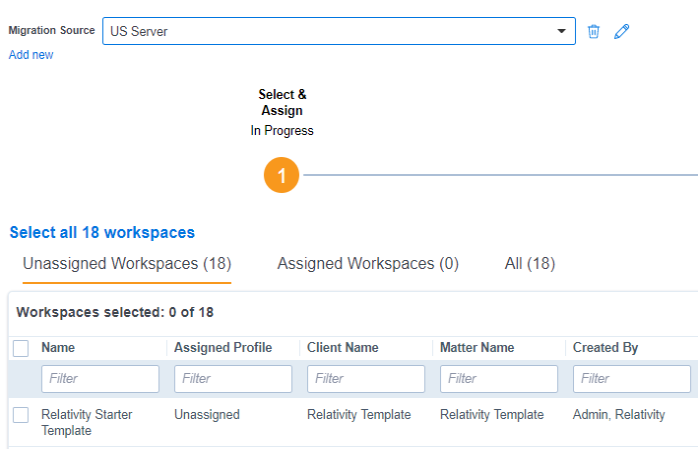 Sample Select and Assign page