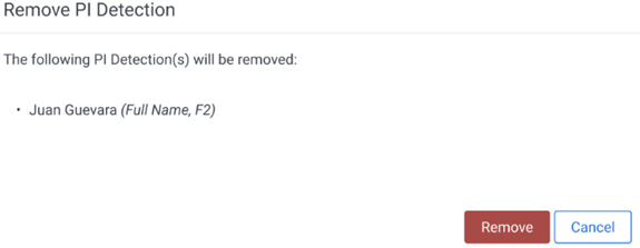 An image of the Remove PI Detection window
