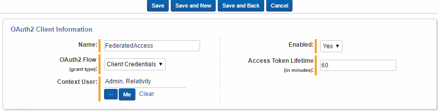 OAuth2 Client Information 