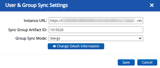User and Group sync settings
