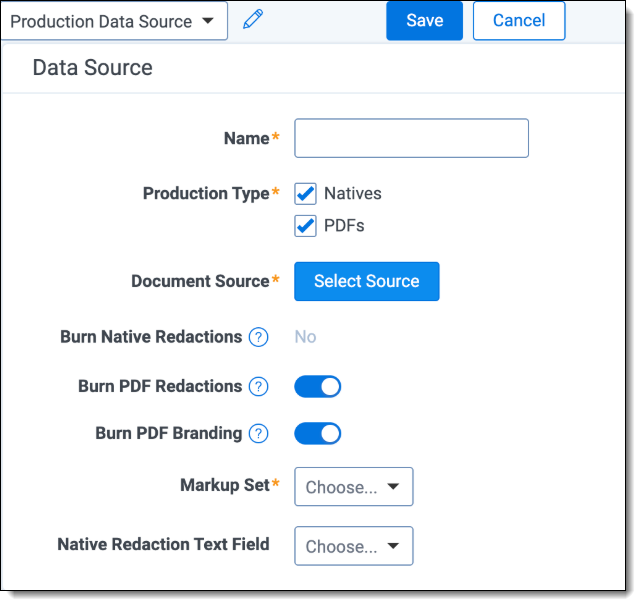 An image of the Data Source form