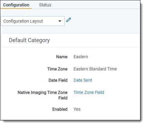The Native Time Zone Offset script page with sample settings.