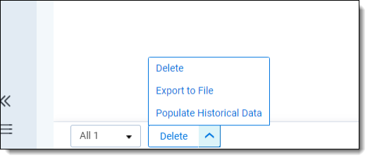 The mass operations menu with the Populate Historical Data displayed.