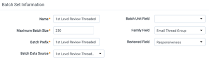 Batch set information settings.