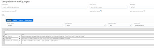 An edit spreadsheet markup project.