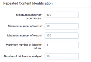 Repeated Content Identification fields