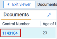 Clicking a control number