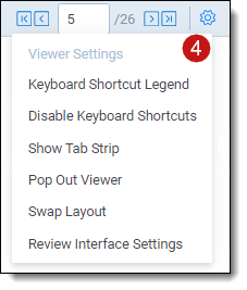 An image showing a drop-down menu of viewer settings.