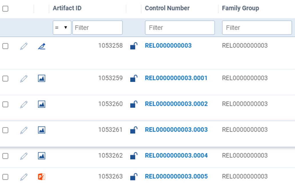 An example where documents are grouped based on a relational field in the documents list.