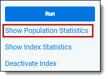 The Show Population Statistics link on the Analytics console