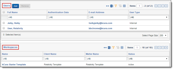 Group details page showing Users and Workspaces sections