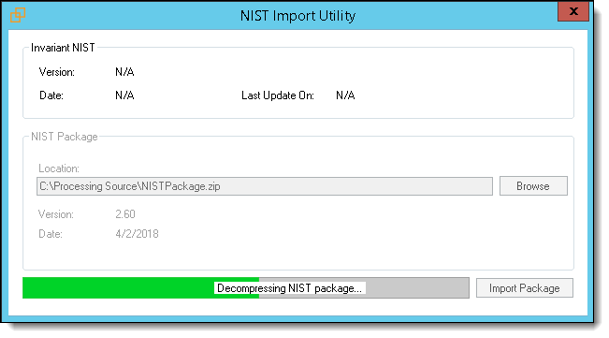 NIST Import Utility Decompressing