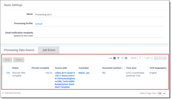 processing data source view