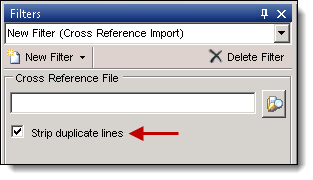 Strip duplicate lines checkbox in New Filter menu