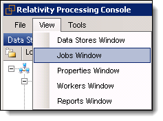 Selecting Jobs Window from View menu
