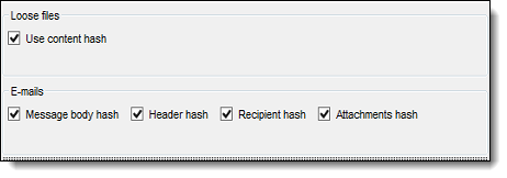 Use content hash checkbox under Loose Files section