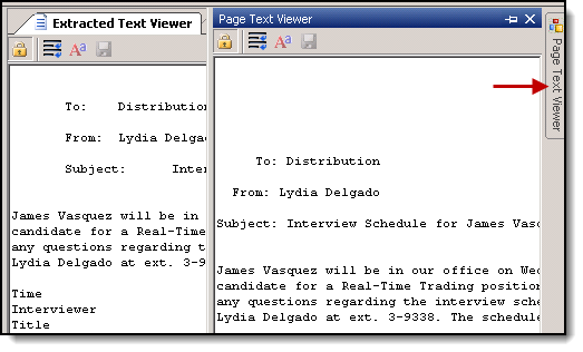 Page Text Viewer window