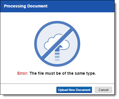 Processing Document pop-up