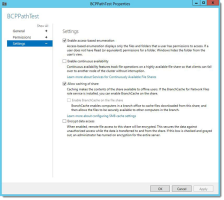 BCPPath settings in the Failover Cluster Manager