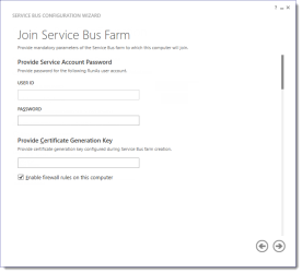 Join Service Bus Farm options