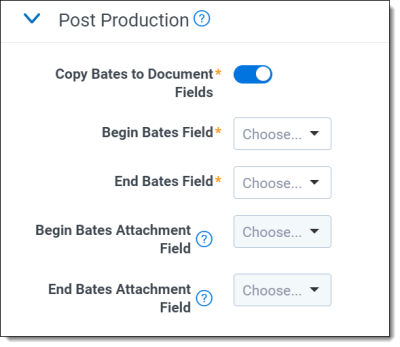 An image of Post Production options.