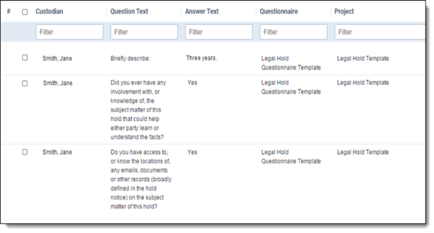 question responses