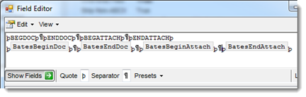 Separated metadata fields