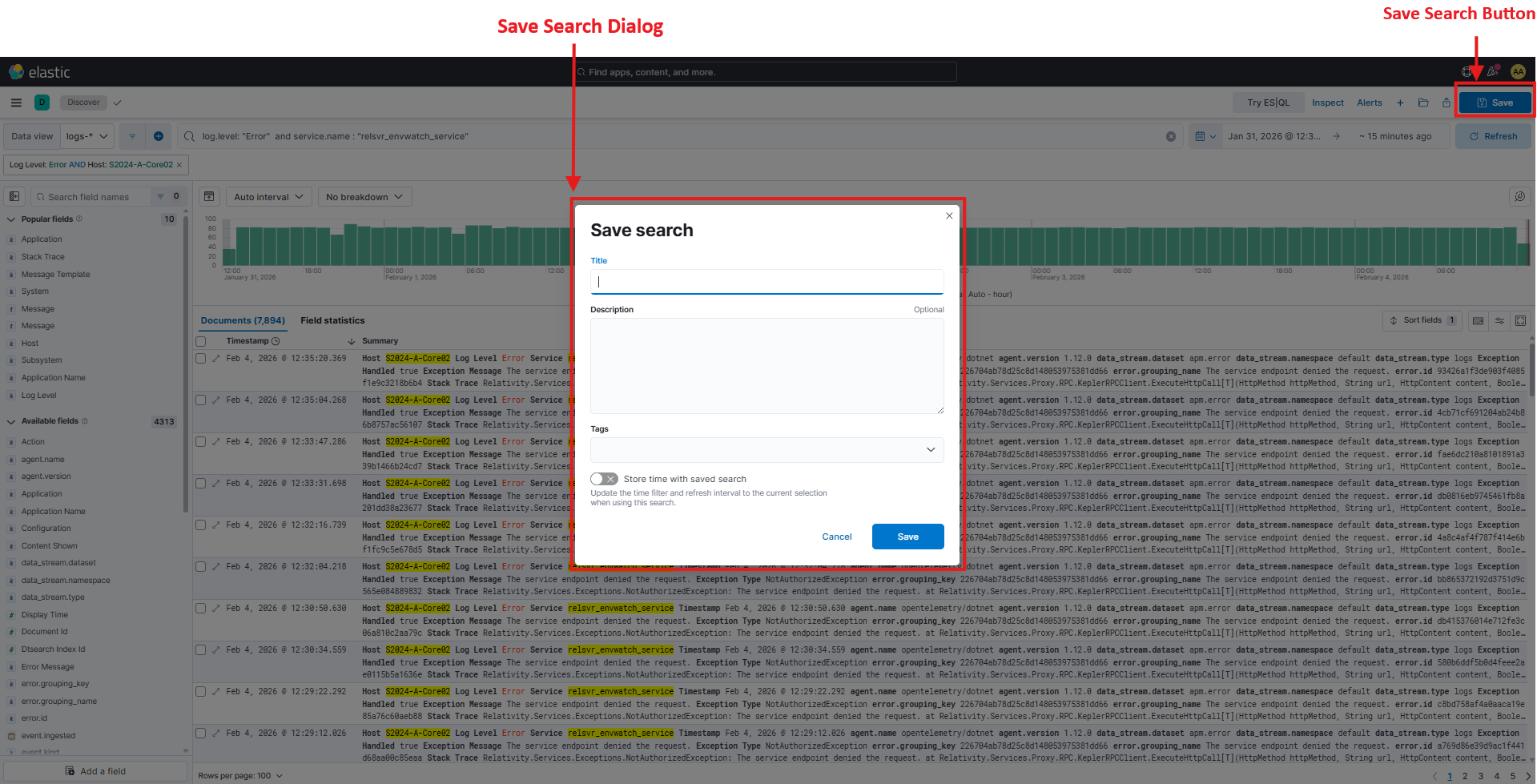 Save and Load Searches
