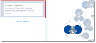 Example of selected clusters on the Circle Pack visualization panel