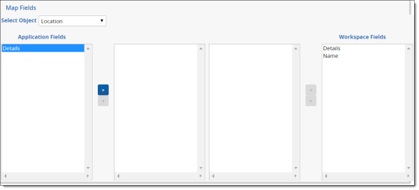 Map Fields section with no fields mapped