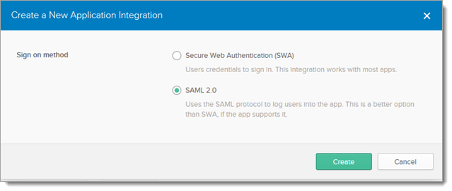 Create a new application integration