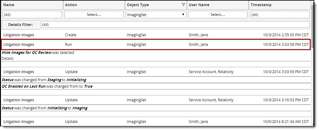 History tab