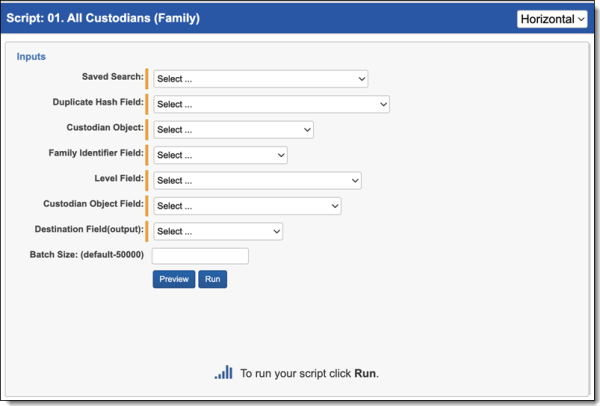 Script 1: All Custodians (Family)