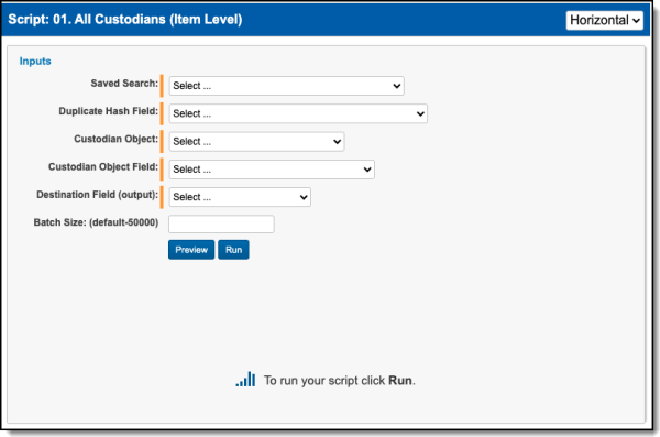 Script 1: All Custodians (Item Level)