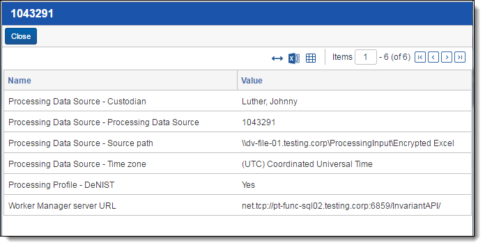 Data source history details