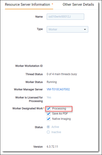 Designating a worker for processing