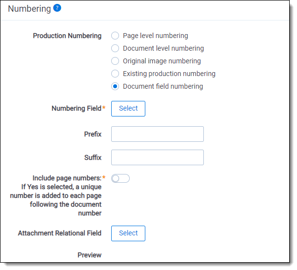 document field numbering