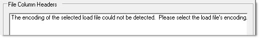File Column Headers message