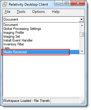 Media Received object type