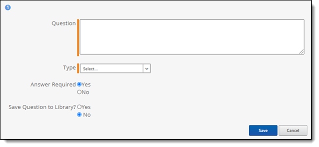 field to enter new question for questionnaire