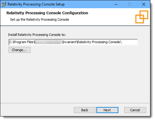 Entering installation directory path